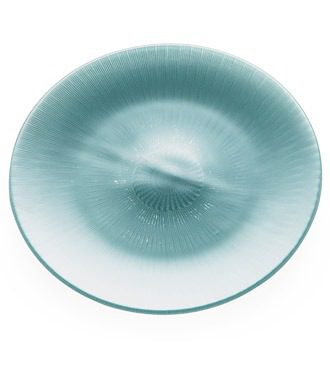 canape glass plate green