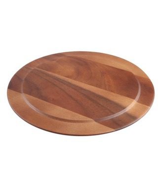 canape tray round wood